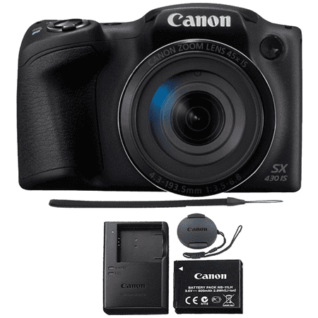 Canon PowerShot SX430 IS 20MP Digital Camera 45x Optical Zoom Black Wi-Fi /