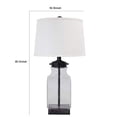 thumbnail image 5 of Benjara BM227350 Smoky Glass Frame Table Lamp with Fabric Shade, Light Gray & Clear, 5 of 5