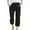 Black, variant on SwiftWear Casual Straight-Leg Capri Pants for Women - Cotton Blend Drawstring Waist Capris with Pockets, Relaxed Fit S-3XL