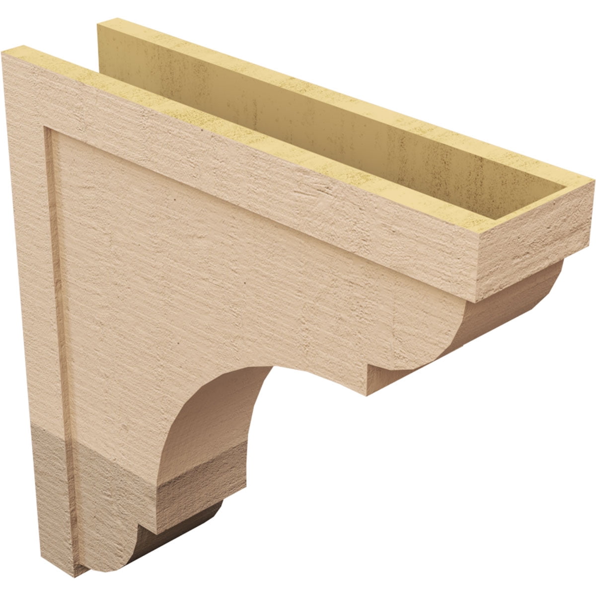 8"W x 32"D x 32"H Thin Bryant Rough Cedar Woodgrain TimberThane Corbel, Primed Tan