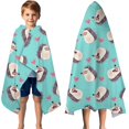 thumbnail image 3 of Blue Hedgehog Love Hooded Bath Towel，50"x30" for Ages 3 To 12 Kids, Quick Dry Lightweight Soft Microfiber Hood Beach Towel Cover Up for Kids, 3 of 7