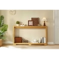 thumbnail image 4 of 70.1"corrugated texture storage table narrow wooden console sofa table, can be placed behind the sofa, suitable for entranceways, corridors, and front door.Natura.70.1"L*8.7"W*35.5"H, 4 of 10