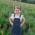 thumbnail image 4 of EnJoCho Baby Little Girl Denim Overalls,Simple Design Summer Jumpsuit Dress A-Line Jeans Dress with Pockets Dress Summer Girls, 4 of 8
