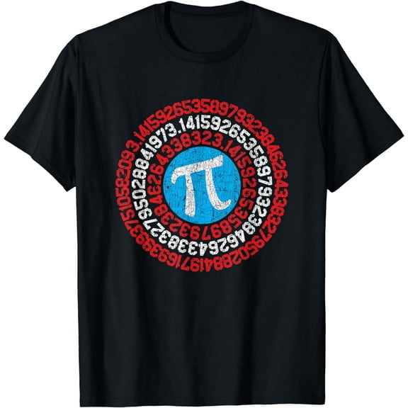 Pi Day Graphic T-Shirt for Men Math Captain 3.14 Cotton Crewneck