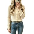 thumbnail image 2 of Women's Cardigan Sweater Button Down Ribbed Knit Long Sleeve Slim Fit Lightweight Cozy Fall Winter Knitwear Tops, 2 of 5