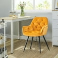thumbnail image 4 of KEIVVAKN Dining Room Set of 6 Velvet Yellow Chairs Modern Kitchen Living Room Armchairs, 4 of 9