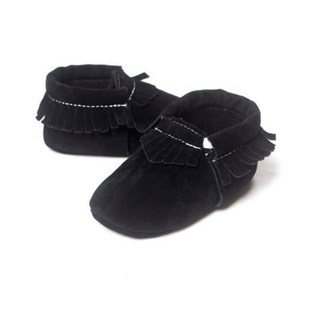 Kids Baby Shoes PU Suede Leather Newborn Boys Girls Soft Shoes Fringe Soft Soled Non-slip Footwear