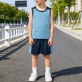 thumbnail image 2 of mgoYE Boys Tank Top Shirt and Active Mesh Short Set for Toddlers and Big Kids(Dark Blue,9-10 Years), 2 of 5