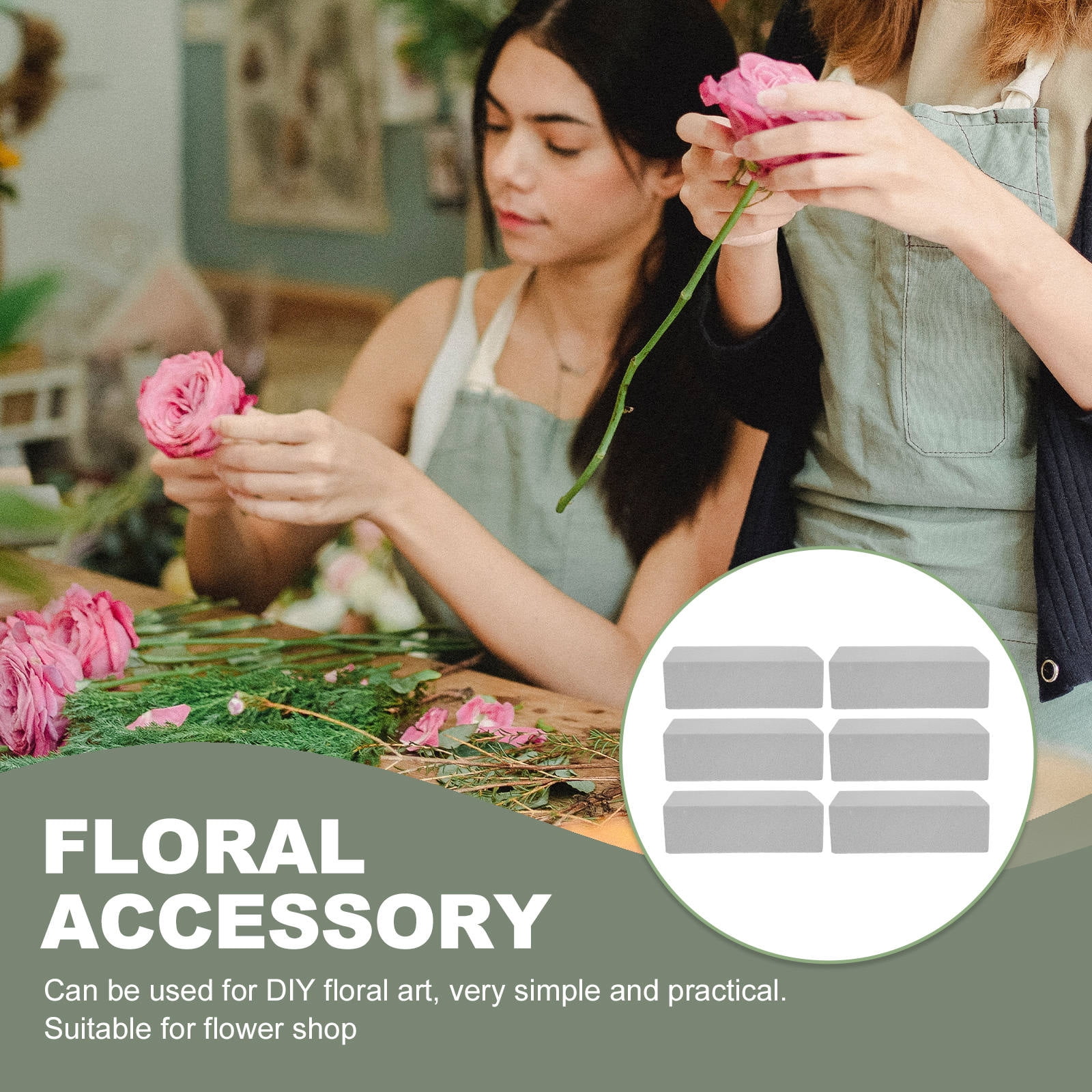 BESTYASH 6-Pack Black Floral Foam Bricks for Flower Arranging, and Easy-to-Use Floral Foam Base Blocks