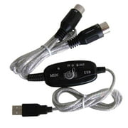 USB IN-OUT MIDI Interface Cable Converter Music Keyboard Adapter Cord For Windows/