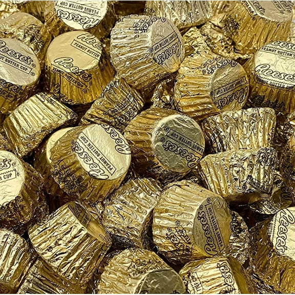 Reese's Miniatures Peanut Butter Cups Candy, Milk Chocolate, Gold Foils (Pack of 2 Pounds)