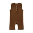 thumbnail image 3 of Bovxnpu Baby Girl Bodysuit, Infant Baby Cotton Bodysuits, Toddler Baby Girls Boys Sleeveless Solid Color T-Shirt Jumpsuit Romper 6 Months, 3 of 4