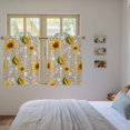thumbnail image 3 of Brown Yellow Sunflower Kitchen Curtains 45 Inch Length, Summer Botanical Farmhouse Floral Tiers Curtains for Bathroom Bedroom Cafe, Light Filtering Small Window Treatment Drapes 2 Panels 42"Wx45"L, 3 of 8