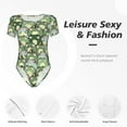 thumbnail image 6 of Daiia Cute Frog print Women's Crew Neck Short Sleeve Bodysuit Fashion Tops Fit Casual Basic Extender Bodysuit-Large, 6 of 9