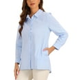 thumbnail image 4 of INSPIRE CHIC Women's Collar Office Top Long Sleeve Button Down Cotton Work Shirts, 4 of 5