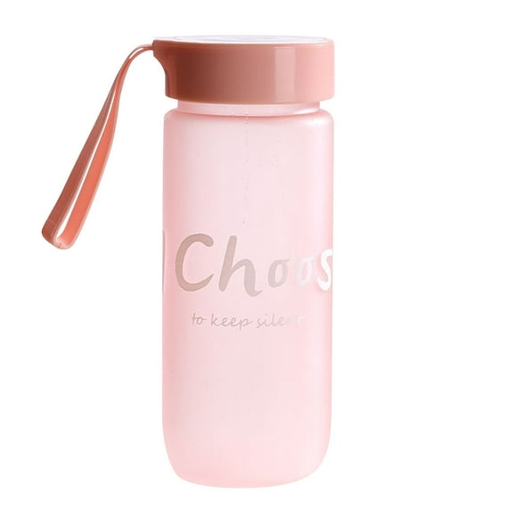 kurtrusly Water Bottle 550ml Frosted Hanger Drinking Cup Leakage-proof Plastic Portable Water Bottle, Pink
