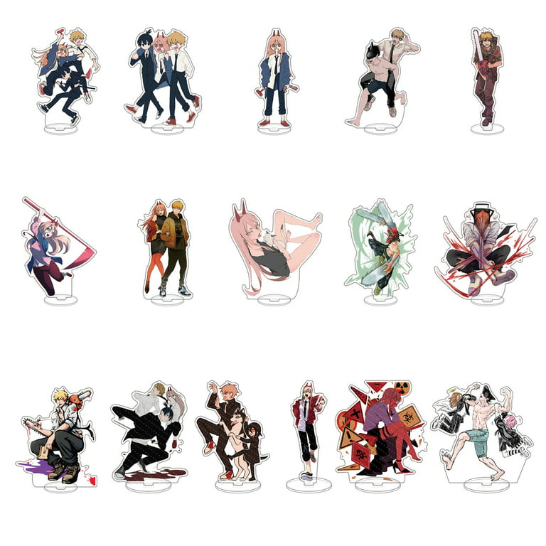 DraggmePartty Chainsaw Man Anime Character Power Denji Action Figure  Acrylic Stand Model Toy Table Decoration 