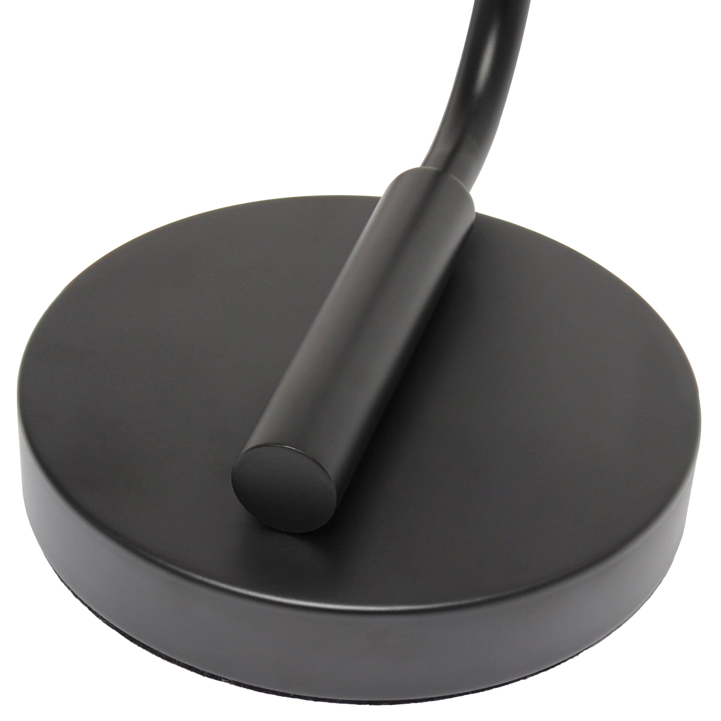Lalia Home 18.8" Modern Iron Desk Lamp with Glass Shade, with LED Bulb, Black