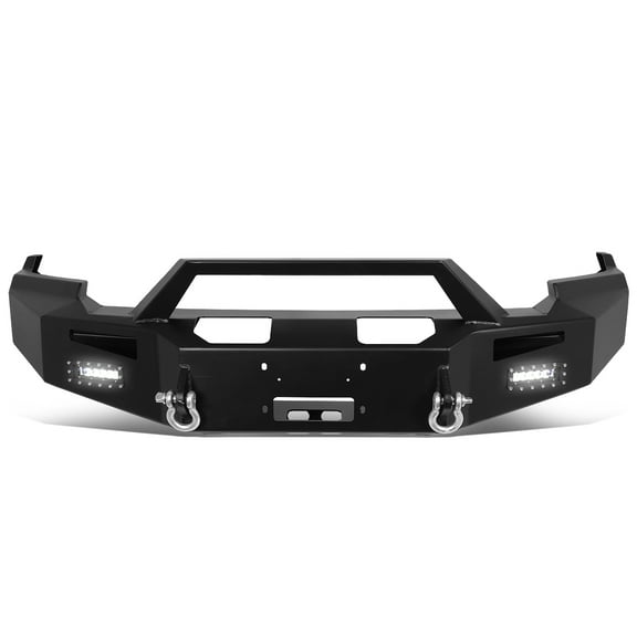 DNA Motoring FGBP-002 For 2009 to 2012 Ram Truck 1500 Heavy Duty Steel Rock Crawler Front Bumper w / Winch Plate   LED Fog Light & D -Rings 10 11