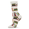thumbnail image 2 of MeMoi Let's Read Bookshelf Bamboo Blend Crew Sock - Womens - Female, 9-11, Hemp Heather, 2 of 6
