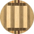 thumbnail image 1 of Ahgly Company Indoor Round Abstract Brown Contemporary Area Rugs, 3' Round, 1 of 4