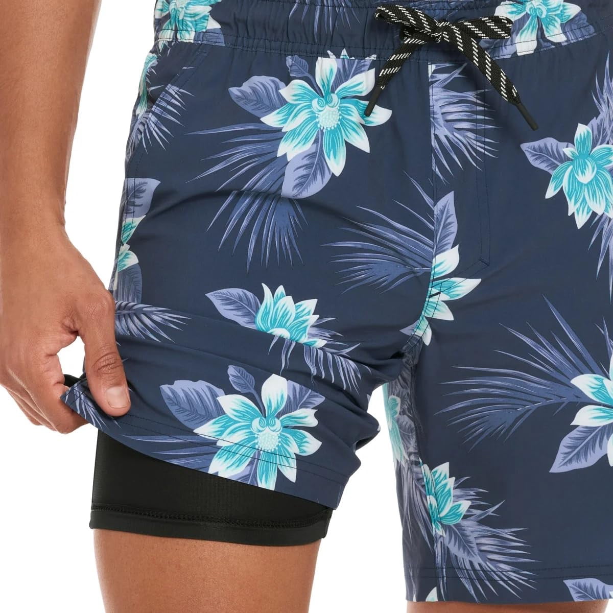 Hurley Mens Swim Short (Dark Blue Floral, Large)