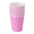 thumbnail image 1 of Billuyoard Vasos de papel de estimulación de colores para fiestas, vasos de papel impresos con letras y números que no se deforman, 50 Uds. Mostrada rosa, 1 of 6