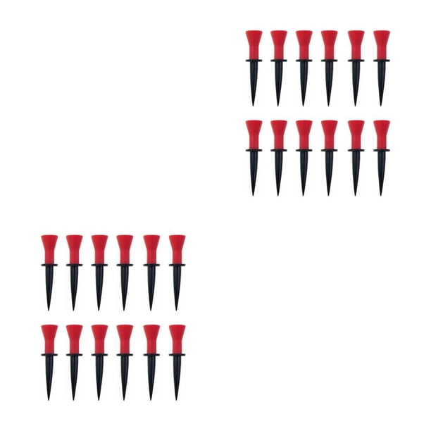 Eigraketly Paquete de 12 soportes para pelotas profesionales de plástico para tee de golf, para práctica en interiores y exteriores Rojo 58 mm 2Conjunto