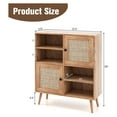 thumbnail image 3 of Farmhouse Style Buffet Cabinet, Wood Sideboard Storage Cabinet with 2 Rattan Doors & 4 Cubes, Coffee Bar Cabinet, 31.5 x 11.5 x 38 Inches, 3 of 7