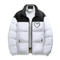 thumbnail image 5 of Feancey Heated Jackets for Men 6 Heat Zones Winter Coats Heart Printed Heating Puffer Jacket Zip Up Stand Collar Down Coat Outerwear with Pockets White L, 5 of 7