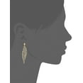 thumbnail image 2 of KoolJewelry 14k Yellow Gold Diamond-cut Leaf Dangle Earrings, 2 of 5
