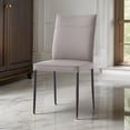thumbnail image 6 of Benjara 22 Inch Side Dining Chair Set of 2, Light Gray Leather, Black Finished Legs, 6 of 6
