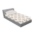 thumbnail image 2 of Ambesonne Floral Fitted Sheet & Pillow Sham Set, Hand Drawn Romantic Rose, Twin, Pale Rose Ivory and Grey, 2 of 2