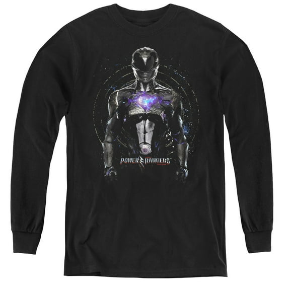 Power Rangers Black Ranger Youth Long Sleeve T-Shirt Tee Black