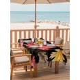 thumbnail image 2 of Outdoor Table Cloth with Umbrella Hole and Zipper, Fall Maple Leaf Waterproof Rectangle Tablecloth 54"x80", Thanksgiving Botanical Leaves Black Washable Table Cover for Outside Party Patio Picnic, 2 of 8