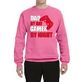 thumbnail image 2 of Wild Bobby,Dad by Day Gamer by Night Funny Gaming Dad Gift, Father's Day, Unisex Crewneck Graphic Sweatshirt, Neon Pink, X-Large, 2 of 3