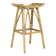 thumbnail image 3 of SAFAVIEH Leda Contemporary Rattan Bar Stool with Foot Rest, Honey Brown, 3 of 9