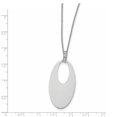 thumbnail image 4 of Sterling Silver Polished Crystal Oval Necklace, 4 of 4
