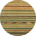 thumbnail image 1 of Ahgly Company Indoor Round Abstract Yellow Abstract Area Rugs, 7' Round, 1 of 6