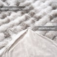 thumbnail image 7 of VK·LIVING Thick Ribbed Faux Rabbit Fur Cozy Reversible Throw Blanket,Super Soft 3D Striped Fuzzy Cozy Blankets,Light Gray,108"x 90", 7 of 7