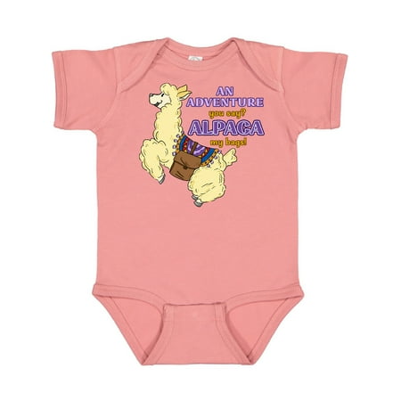 

Inktastic Cute Jumping Alpaca-An Adeventure You Say ALPACA my bags! Gift Baby Boy or Baby Girl Bodysuit