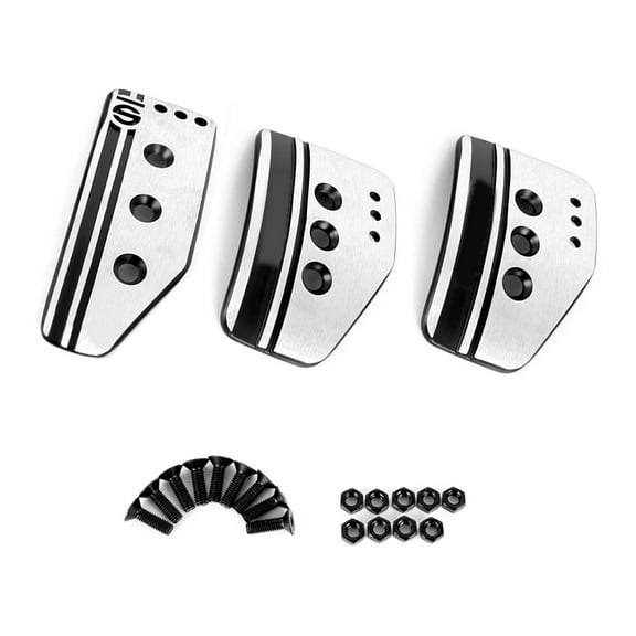 BELOWSYALER Manual/Automatic Car Pedals Foot Rest Footboard Throttle Brake Clutchs Treadle Nonslip for Improved Control & Aesthetics