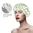 thumbnail image 5 of Asparagus print green Shower Cap, Double Layers Shower Cap Rreusable Waterproof, Elastic Bathing Hair Hat for Women, Washable Hair Cap for All Hair Lengths, 5 of 5