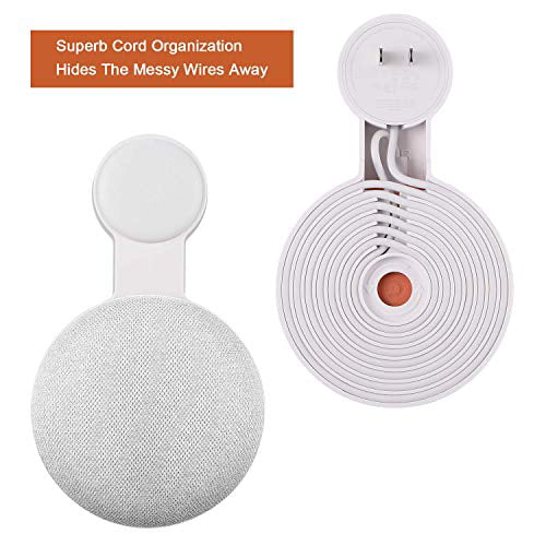 1 Pack Outlet Wall Mount Holder for Google Home Mini and Google Nest Mini Perfect Space-Saving Cord Management for Google Home Mini Voice Assistant 