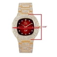 thumbnail image 3 of Bling'ed Out King and Queen Hip Hop Watch Set Perfect for Power Couples to Flaunt On and Off The Dance Floor - ST10325/ST10364 His&Hers (Gld Blood Red), 3 of 8