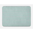 thumbnail image 1 of Grey Chevron Bath Mat, Herringbone Pattern in Simplistic Tones Art Deco Geometric Urban Style, Plush Bathroom Decor Mat with Non Slip Backing, 29.5" X 17.5", Sea Green and Grey, by Ambesonne, 1 of 2