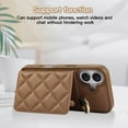 thumbnail image 4 of Crossbody Wallet Case for iPhone 16 with Make-up Mirror, PU Leather Lanyard Purse Magnetic Clasp Card Holder, Flip Kickstand Shockproof Phone Cover for iPhone 16, Brown, 4 of 6