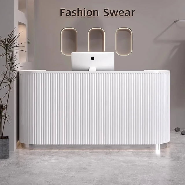 Modern Counter Reception Desk Bar Salon Cash Standing Office Spa Reception Desk Front Mostrador Recepcion Commercial Furniture My Lux Decor Round