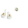 thumbnail image 1 of Figuras de cisne, adorno de mesa, artesanía, decoración para parejas, estatua china de latón, mini mascota de té, decoración para estantería, entrada,, 1 of 8