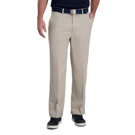 Men's Haggar® Cool Right® Performance Flex Classic-Fit Flat-Front Pants Color: String Size: 38X32